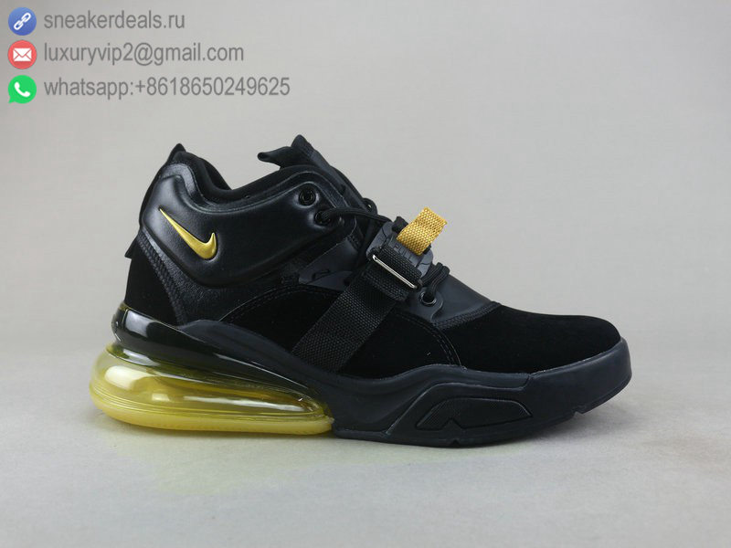 NIKE AIR FORCE 270 BLACK YELLOW LEATHER MEN RUNNING SHOES
